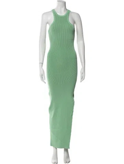 Pre-owned Ser.o.ya Crew Neck Long Dress In Green