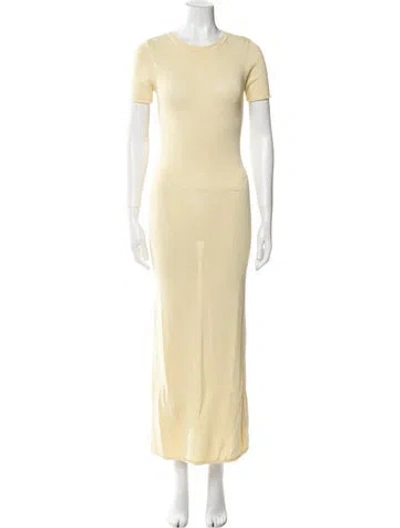 Pre-owned Ser.o.ya Crew Neck Long Dress In Neutral