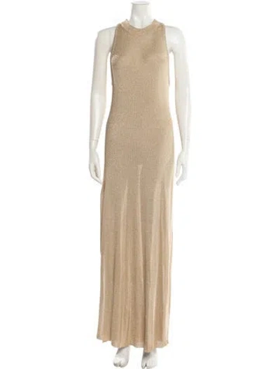 Pre-owned Ser.o.ya Crew Neck Long Dress In Neutral