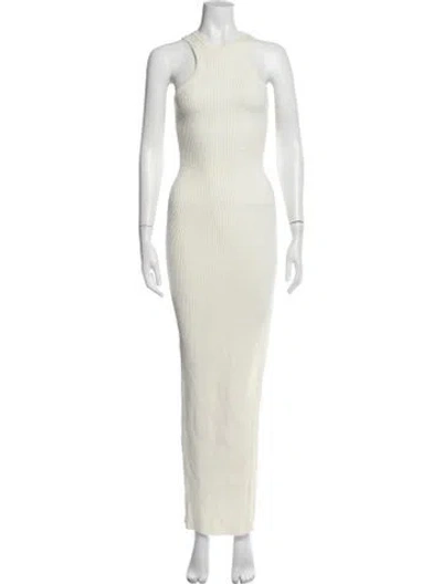 Pre-owned Ser.o.ya Crew Neck Long Dress In Neutral