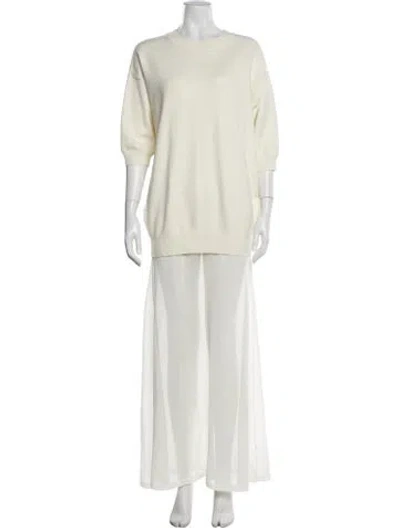 Pre-owned Ser.o.ya Crew Neck Long Dress In Neutrals