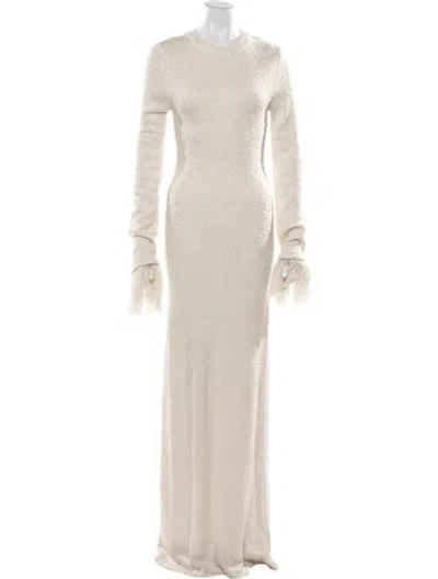 Pre-owned Ser.o.ya Crew Neck Long Dress In Neutrals