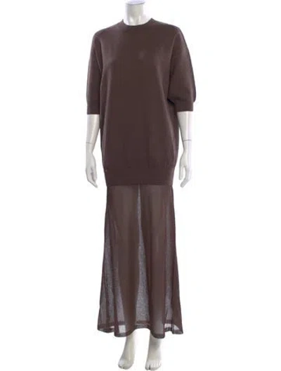 Pre-owned Ser.o.ya Crew Neck Long Dress W/ Tags In Brown