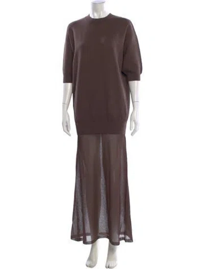 Pre-owned Ser.o.ya Crew Neck Long Dress W/ Tags In Brown