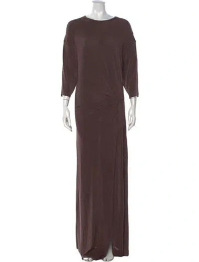 Pre-owned Ser.o.ya Crew Neck Long Dress W/ Tags In Brown