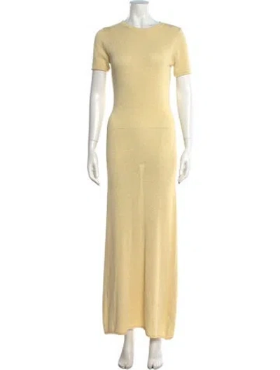 Pre-owned Ser.o.ya Crew Neck Long Dress In Yellow