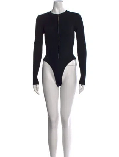 Pre-owned Ser.o.ya Crew Neck Long Sleeve Bodysuit W/ Tags In Black