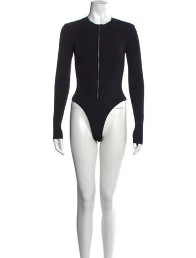 Pre-owned Ser.o.ya Crew Neck Long Sleeve Bodysuit W/ Tags In Black