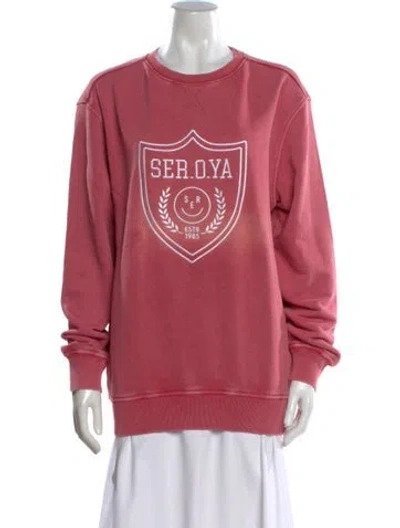 Pre-owned Ser.o.ya Crew Neck Long Sleeve Sweatshirt In Pink