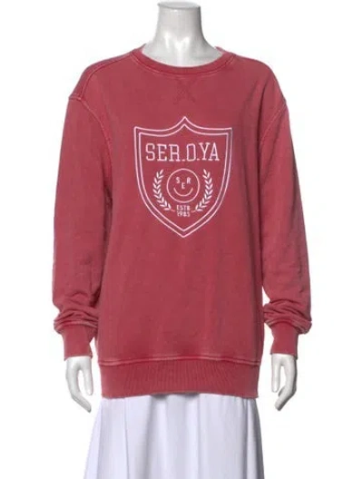 Pre-owned Ser.o.ya Crew Neck Long Sleeve Sweatshirt In Pink