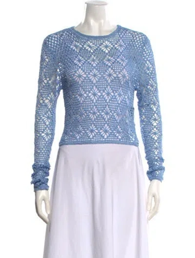 Pre-owned Ser.o.ya Crew Neck Long Sleeve Top In Blue