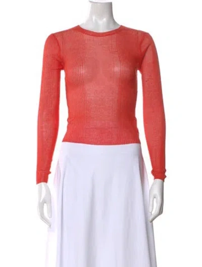 Pre-owned Ser.o.ya Crew Neck Long Sleeve Top In Orange