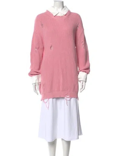 Pre-owned Ser.o.ya Crew Neck Long Sleeve Top In Pink