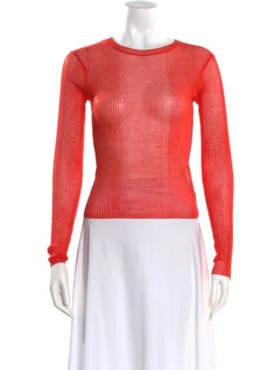 Pre-owned Ser.o.ya Crew Neck Long Sleeve Top In Red