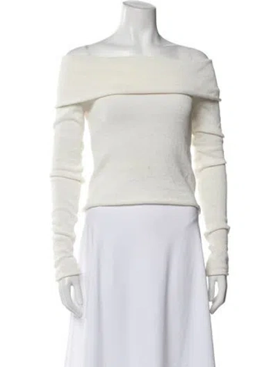 Pre-owned Ser.o.ya Crew Neck Long Sleeve Top In White