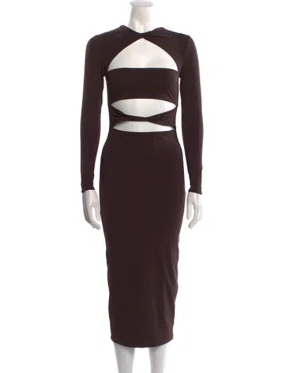 Pre-owned Ser.o.ya Crew Neck Midi Length Dress In Brown