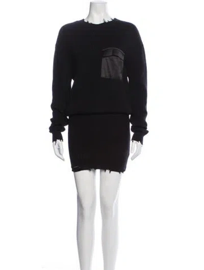 Pre-owned Ser.o.ya Crew Neck Mini Dress In Black