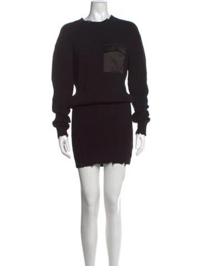 Pre-owned Ser.o.ya Crew Neck Mini Dress In Black