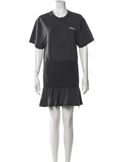 Pre-owned Ser.o.ya Crew Neck Mini Dress In Grey/white