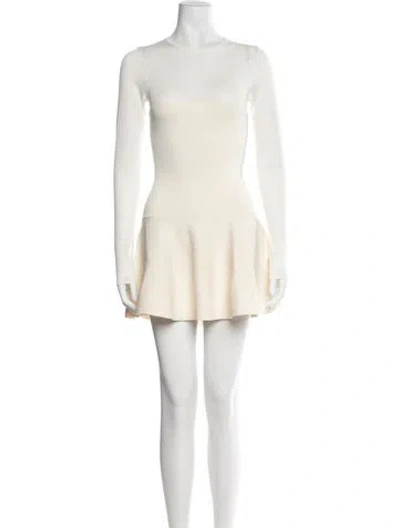 Pre-owned Ser.o.ya Crew Neck Mini Dress In Neutral