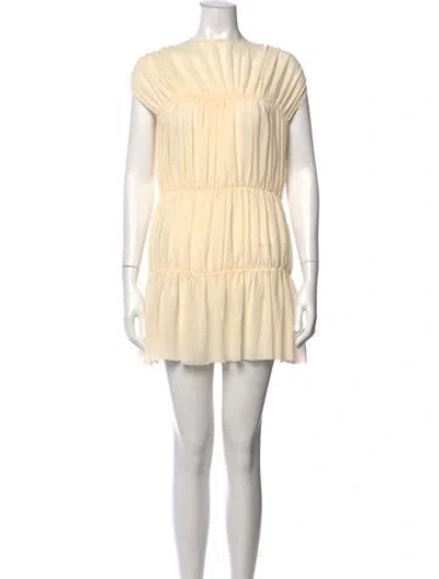 Pre-owned Ser.o.ya Crew Neck Mini Dress In Neutral