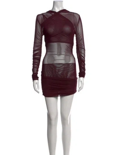 Pre-owned Ser.o.ya Crew Neck Mini Dress W/ Tags In Burgundy