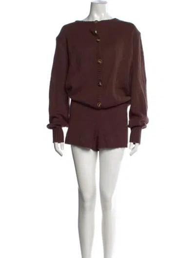 Pre-owned Ser.o.ya Crew Neck Romper In Brown