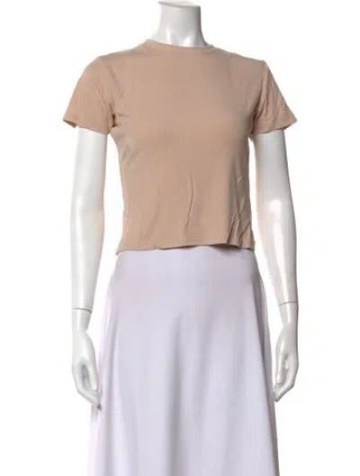 Pre-owned Ser.o.ya Crew Neck Short Sleeve Crop Top In Neutrals