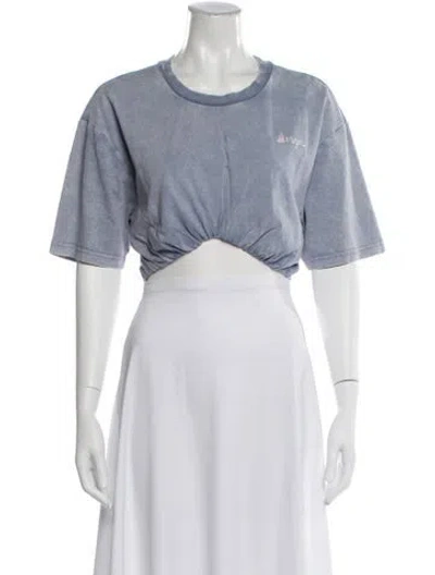 Pre-owned Ser.o.ya Crew Neck Short Sleeve Crop Top W/ Tags In Blue