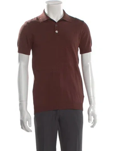 Pre-owned Ser.o.ya Crew Neck Short Sleeve Polo Shirt In Brown
