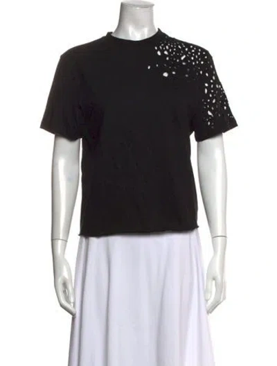 Pre-owned Ser.o.ya Crew Neck Short Sleeve T-shirt In Black