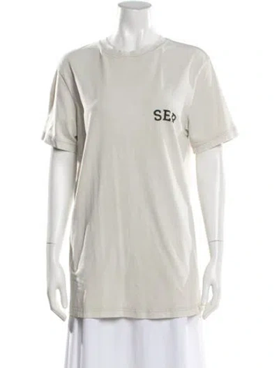 Pre-owned Ser.o.ya Crew Neck Short Sleeve T-shirt In White