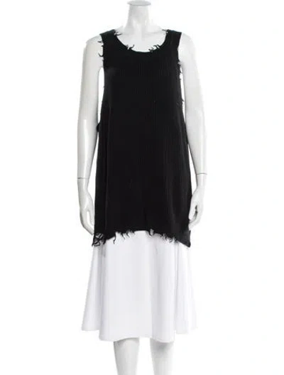 Pre-owned Ser.o.ya Crew Neck Sleeveless Top In Black