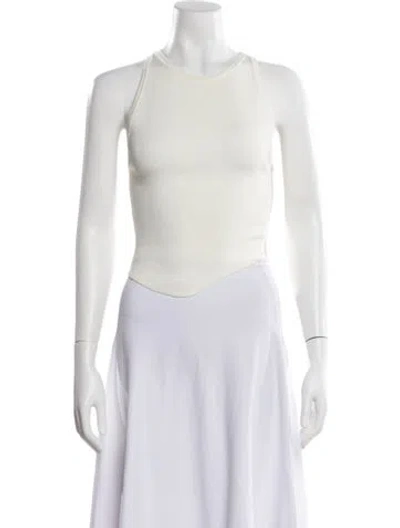 Pre-owned Ser.o.ya Crew Neck Sleeveless Top In White