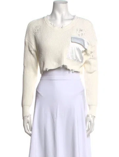 Pre-owned Ser.o.ya Crew Neck Sweater In White