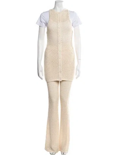 Pre-owned Ser.o.ya Crochet Pant Set W/ Tags In Neutral