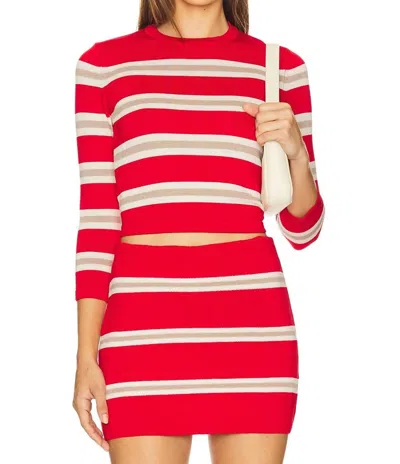 Ser.o.ya Cruz Top In Cherry/sand/eggshell In Blue