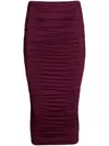 Ser.o.ya Darcy Mid Rise Ruched Midi Skirt In Red