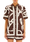 Ser.o.ya Davey Satin Blouse In Coconut Script
