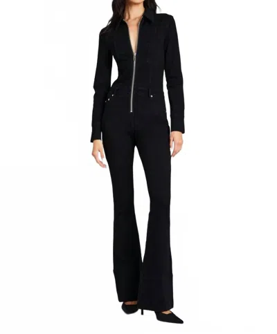 Ser.o.ya Deedee Long Sleeve Flare Leg Jumpsuit In Black