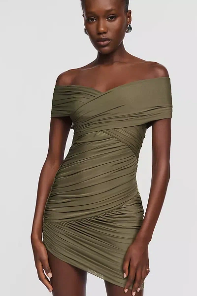 Ser.o.ya Deniz Mesh Mini Dress In Green