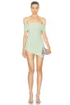 Ser.o.ya Deniz Mesh Mini Dress In Sage