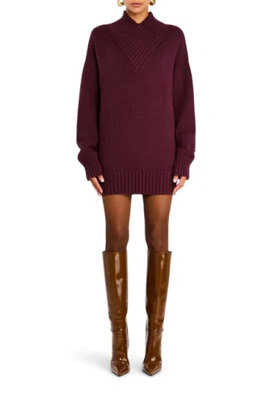 Ser.o.ya Dessa Chunky Knit Sweater In Merlot