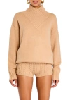 Ser.o.ya Dessa Chunky Knit Sweater In Tan