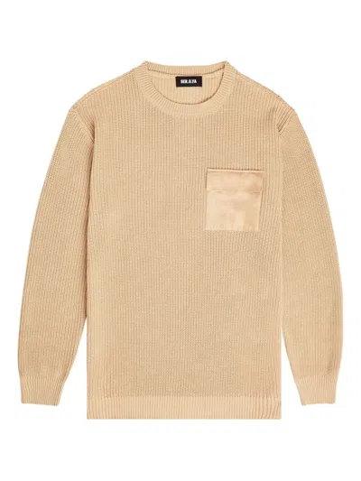 Ser.o.ya Devin Ribbed Pocket Sweater In Nude