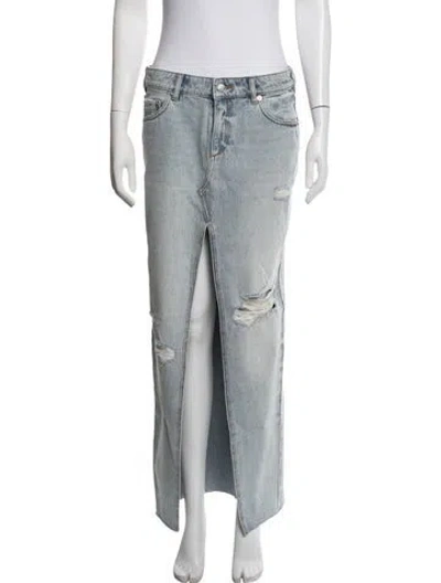 Pre-owned Ser.o.ya Distressed Accents Long Skirt W/ Tags In Blue