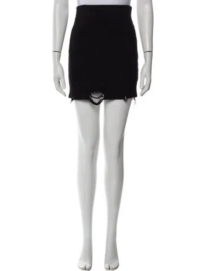 Pre-owned Ser.o.ya Distressed Accents Mini Skirt In Black