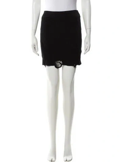 Pre-owned Ser.o.ya Distressed Accents Mini Skirt In Black