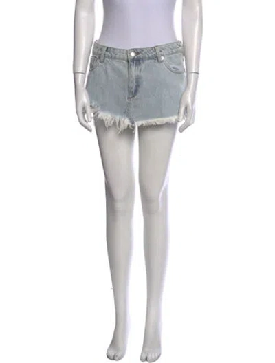 Pre-owned Ser.o.ya Distressed Accents Mini Skirt In Blue