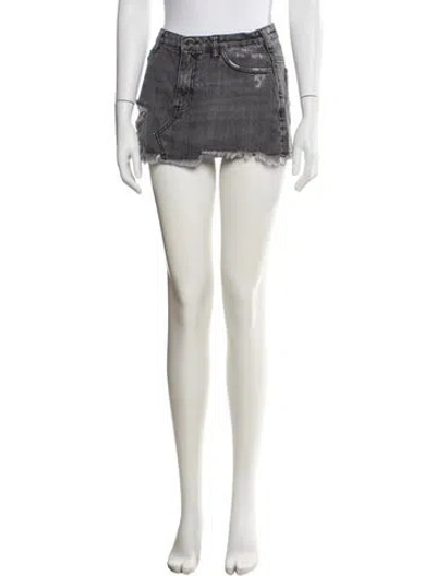 Pre-owned Ser.o.ya Distressed Accents Mini Skirt In Blue